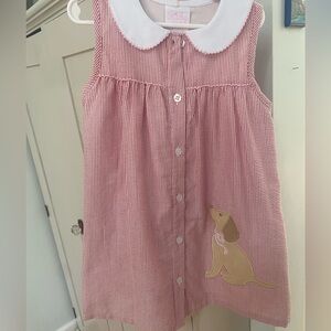 Like New Stitchy Fish Dress with Dog Appliqué